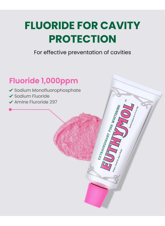 EUTHYMOL Whitening Toothpaste (3.7fl oz) - Stain Removal in 2 Weeks, Long-Lasting Freshness for Sensitive Gum & Teeth. Bad Breath, Cavity Prevention. Recyclable Aluminum Tube