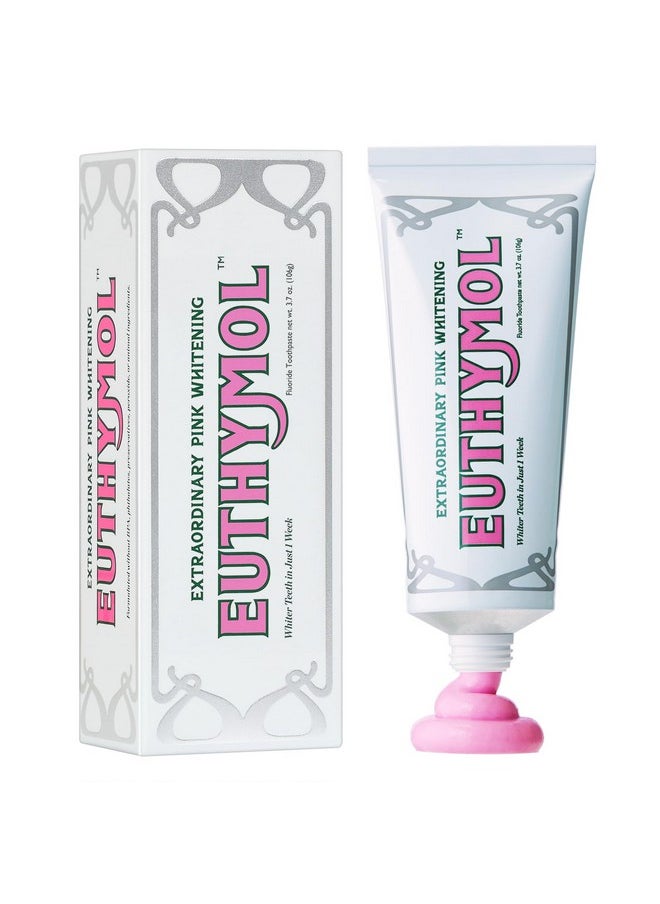 EUTHYMOL Whitening Toothpaste (3.7fl oz) - Stain Removal in 2 Weeks, Long-Lasting Freshness for Sensitive Gum & Teeth. Bad Breath, Cavity Prevention. Recyclable Aluminum Tube