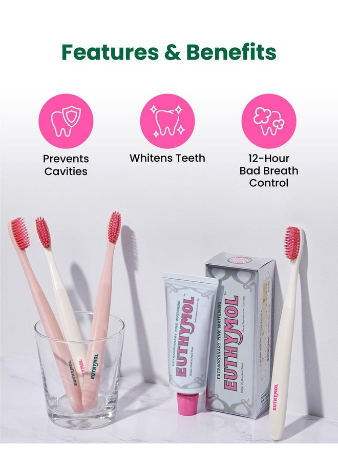 EUTHYMOL Whitening Toothpaste (3.7fl oz) - Stain Removal in 2 Weeks, Long-Lasting Freshness for Sensitive Gum & Teeth. Bad Breath, Cavity Prevention. Recyclable Aluminum Tube