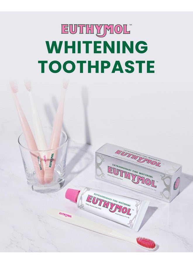 EUTHYMOL Whitening Toothpaste (3.7fl oz) - Stain Removal in 2 Weeks, Long-Lasting Freshness for Sensitive Gum & Teeth. Bad Breath, Cavity Prevention. Recyclable Aluminum Tube