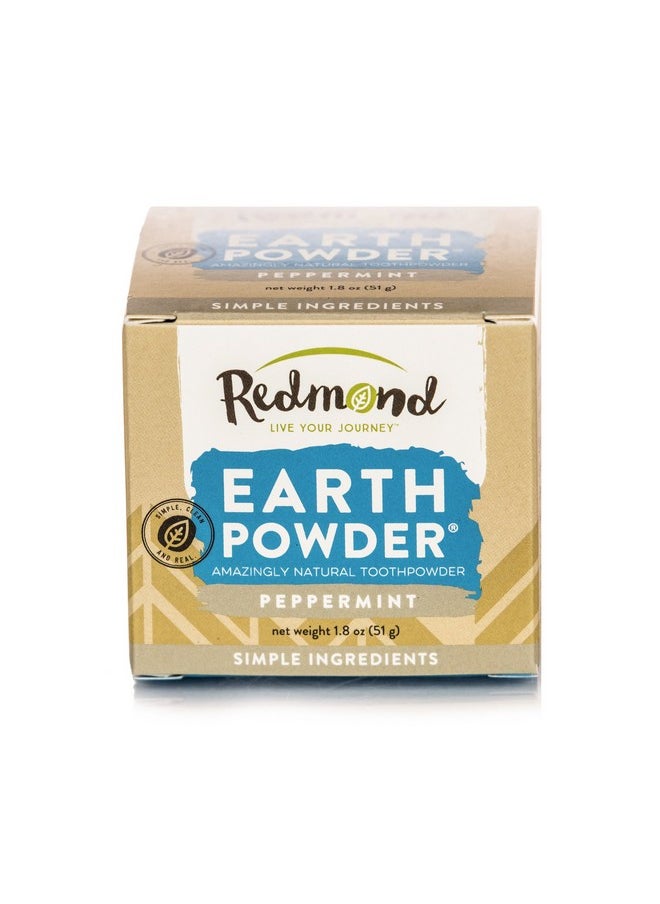 Redmond Earthpowder, All Natural Tooth and Gum Powder Bentonite Clay, Peppermint
