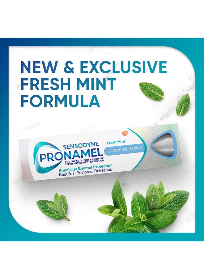 Sensodyne Pronamel Gentle Teeth Whitening Enamel Toothpaste for Sensitive Teeth, to Reharden and Strengthen Enamel, Amazon Exclusive, Fresh Mint - 4 Ounces (Pack of 4)