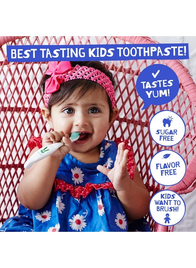 Jack N' Jill Natural Toddler Toothpaste for Baby, Kids and Infants 6 Months & Up, Fluoride Free Training Toothpaste for Toddlers 1-3, 40% Xylitol, BPA Free - Flavor Free, 1.76 oz (Pack of 3)