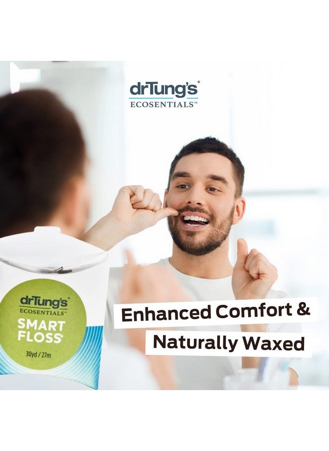 DrTung's Smart Floss, 30 yds, Dental Floss - Natural Cardamom Flavor Colors May Vary (3 Pack)