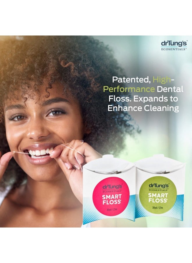 DrTung's Smart Floss, 30 yds, Dental Floss - Natural Cardamom Flavor Colors May Vary (3 Pack)