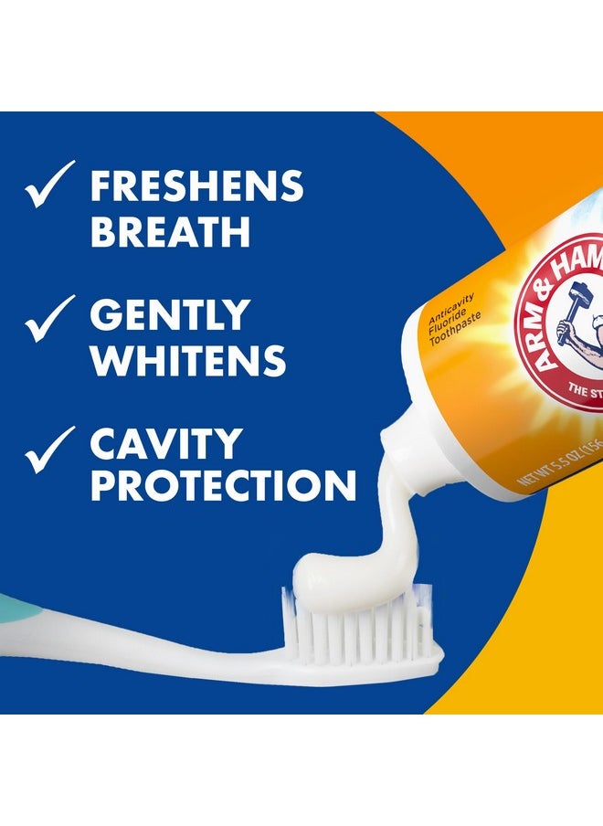 ARM & HAMMER Toothpaste Plus TheraBreath Breath Fresheners, Invigorating ICY Mint Flavor, Whitening Anticavity Fluoride Toothpaste for Bad Breath, 5.5 Oz (Pack of 2)
