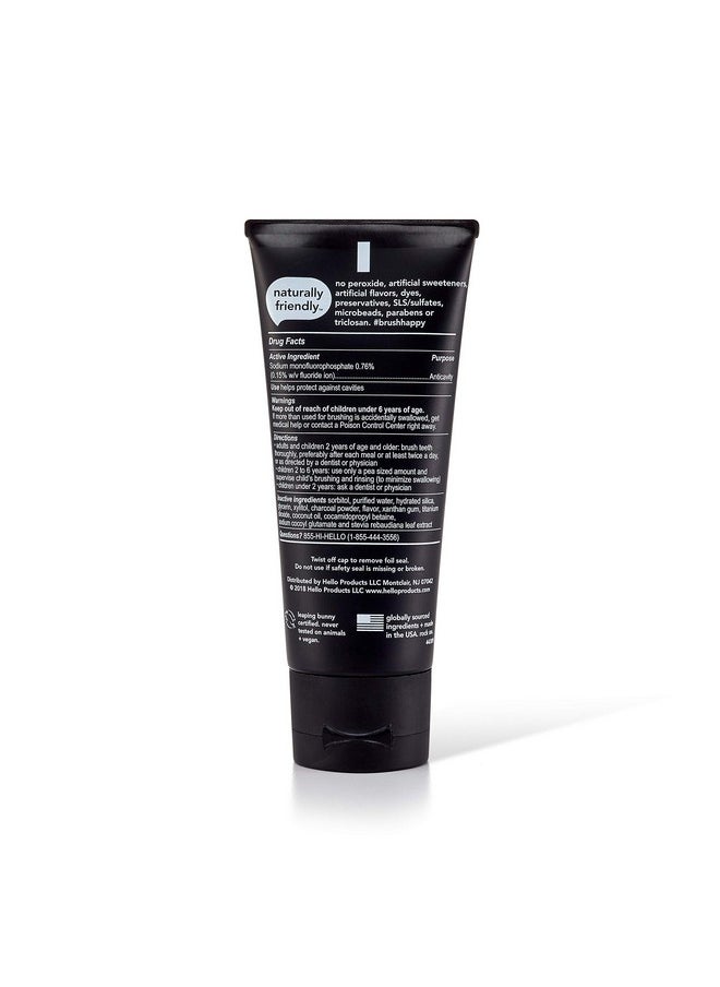 Hello Oral Care Activated Charcoal Fluoride Whitening Toothpaste, Vegan & SLS Free, 4 Ounce (Pack of 1)