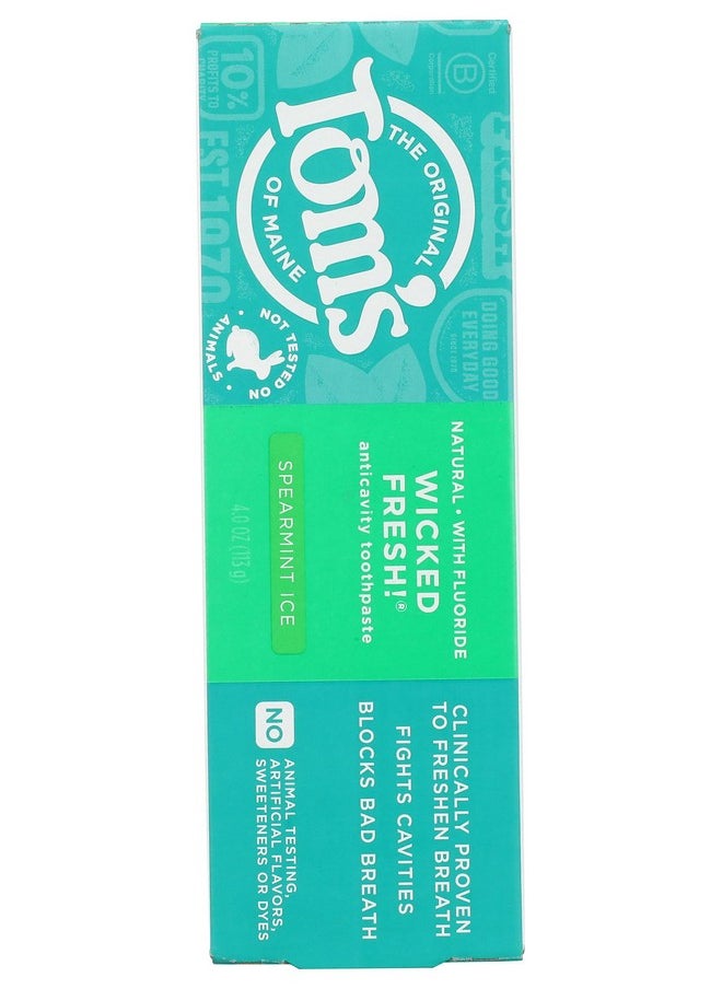 Toms of Maine Wicked Fresh Spearmint Ice AC Toothpaste, 4 OZ