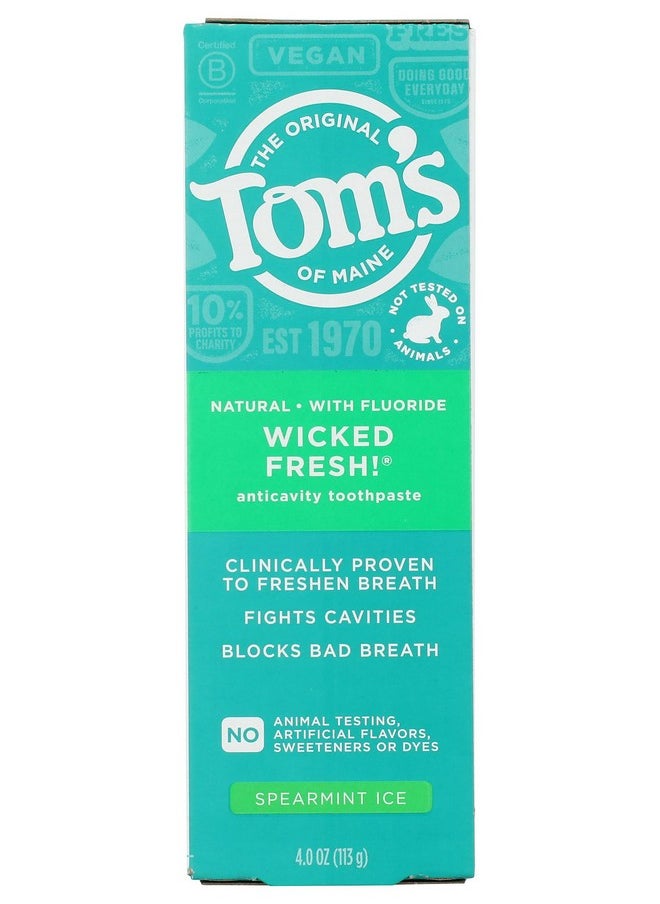 Toms of Maine Wicked Fresh Spearmint Ice AC Toothpaste, 4 OZ