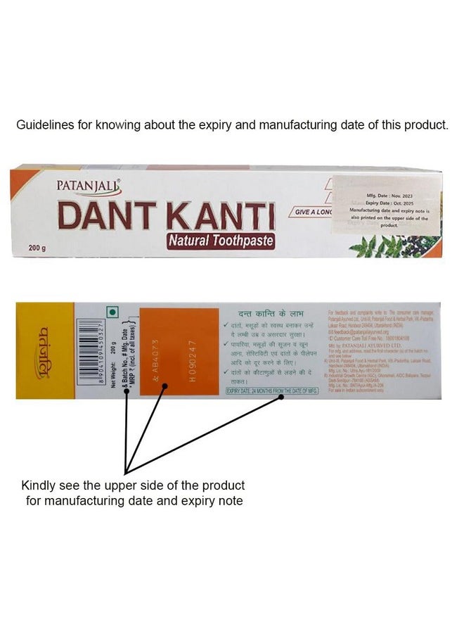 Patanjali Dant Kanti Toothpaste(Pack of 5 - 200g each) by Patanjali
