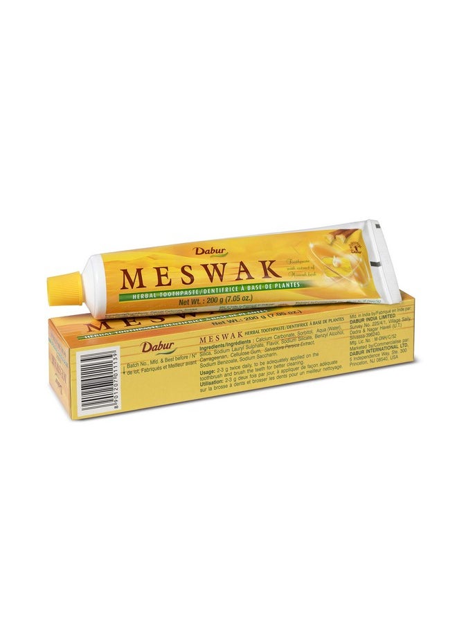 Dabur Meswak Toothpaste - Fluoride Free Toothpaste, Natural Toothpaste for Oral & Gum Health, Toothpaste for Dental Care. Natural Toothpaste with Miswak Essence, Daily for Oral Care (Pack of 3)