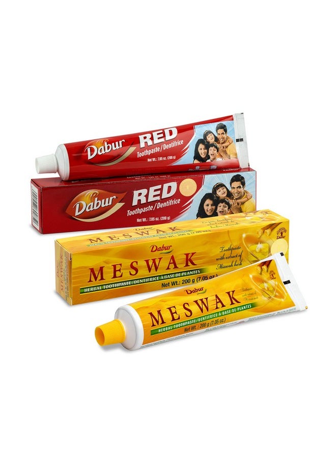 Dabur Meswak Toothpaste - Fluoride Free Toothpaste, Natural Toothpaste for Oral & Gum Health, Toothpaste for Dental Care. Natural Toothpaste with Miswak Essence, Daily for Oral Care (Pack of 3)