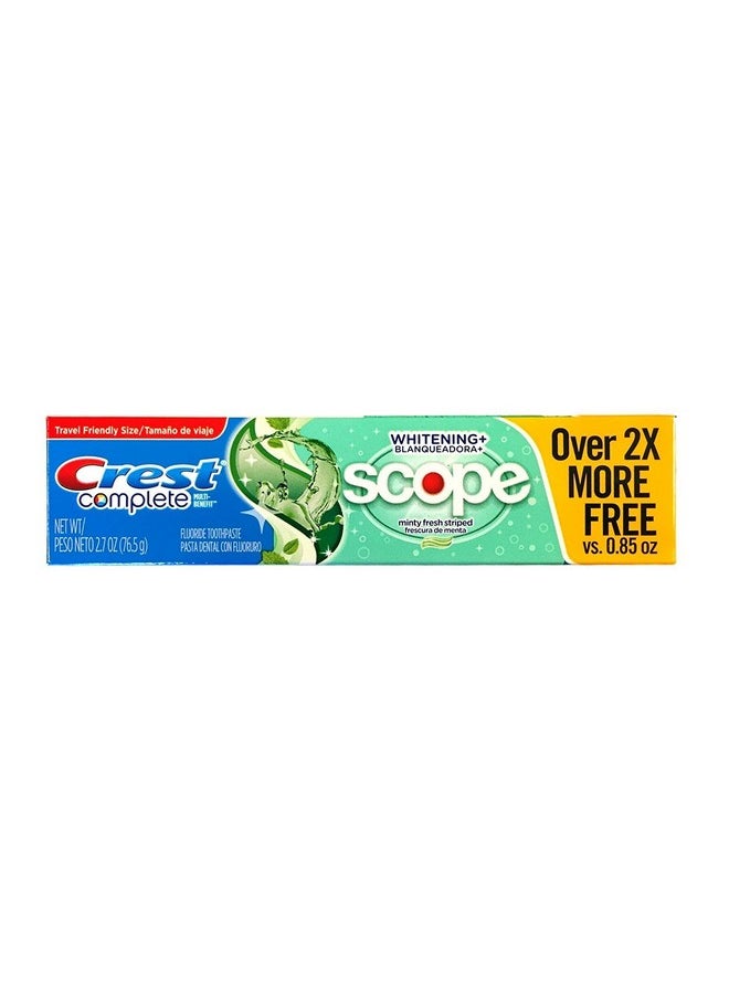 Crest Complete Multi-Benefit Whitening + Scope Minty Fresh Flavor Toothpaste 2.7 Oz, Pack of 3