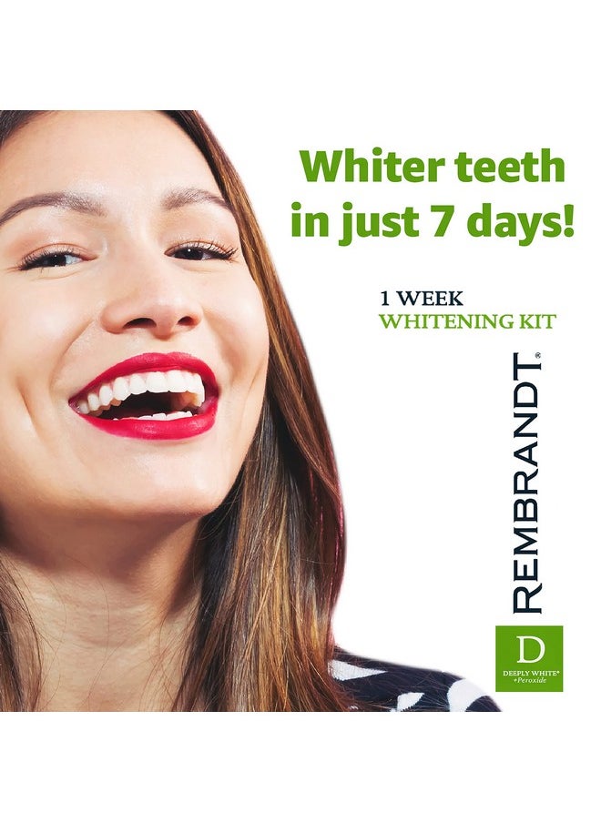 REMBRANDT Deeply White + Peroxide 1 Week Teeth Whitening Kit, Removes Tough Stains, Enamel-Safe, 28 Custom-Fit Whitening Strips (14 Treatments)