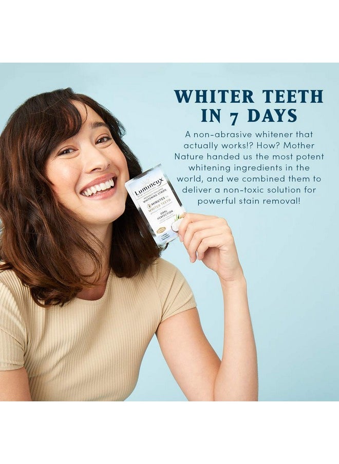 Lumineux Teeth Whitening Kit Peroxide Free Enamel Safe for Whiter Teeth Includes 7 Whitening Treatments, 1 Mouthwash, 1 Toothpaste & 1 Bamboo Toothbrush, Dentist Formulated