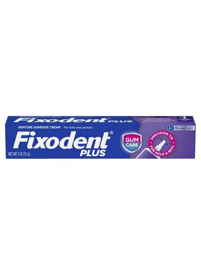 Fixodent Plus Denture Adhesive Cream Gum Care - 2 oz, Pack of 6