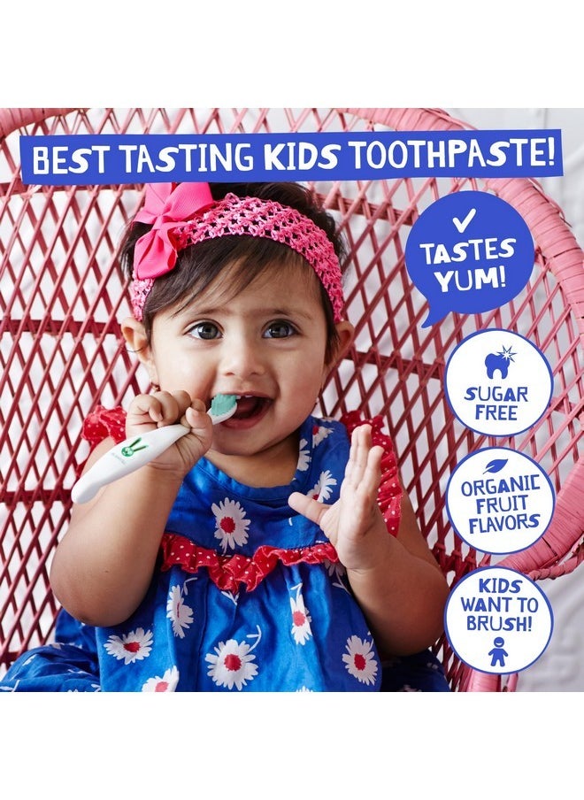 Jack N' Jill Natural Toddler Toothpaste for Baby, Kids and Infants 6 Months & Up, Fluoride Free Training Toothpaste for Toddlers 1-3 (1.76 Fl Oz (Pack of 2), Strawberry)