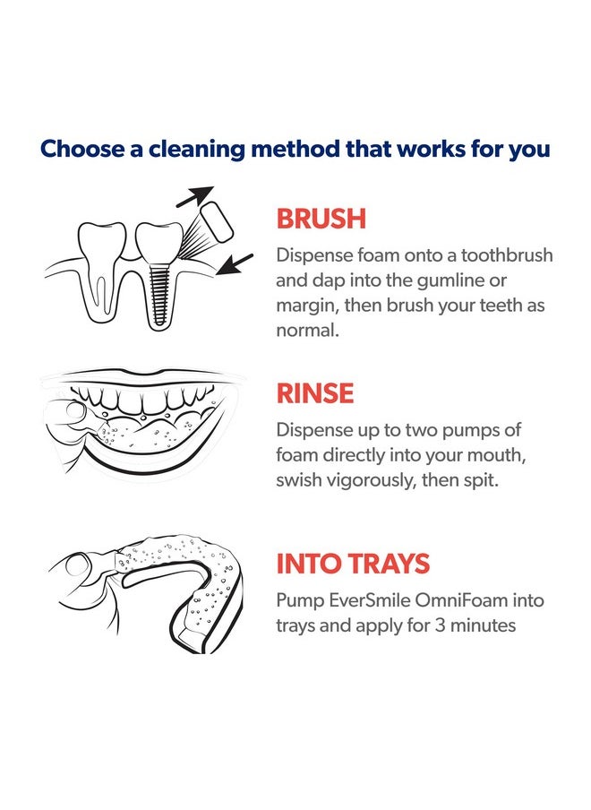 Eversmile OmniFoam Dental Cleaner - Cleaning Foam for Implants, Crowns, and Bridges - Pack of 1, 50ml Bottle