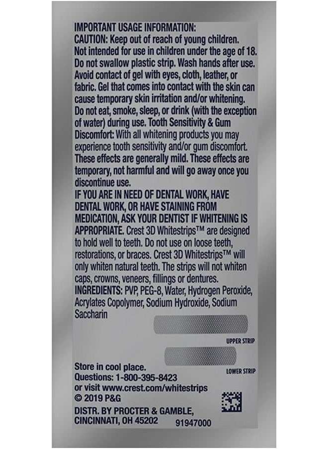 Crest 3D No Slip Whitestrips Professional Effects Teeth Whitening Kit 20 ea