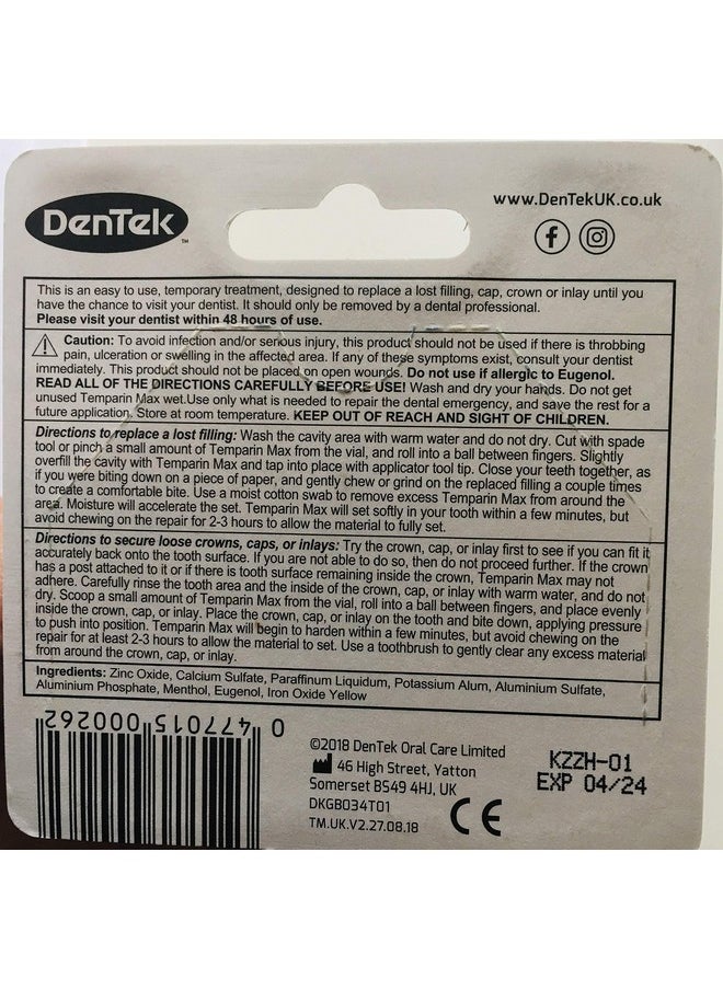 Dentek Temparin Lost Filling Repair