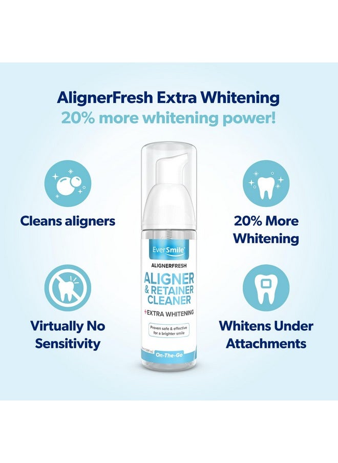 EverSmile AlignerFresh Extra Whitening Foam - Cleaner Compatible with All Clear Aligners and Retainers - Eliminates Bacteria, Whitens Teeth, Fights Bad Breath - 50ml (1 Pack)