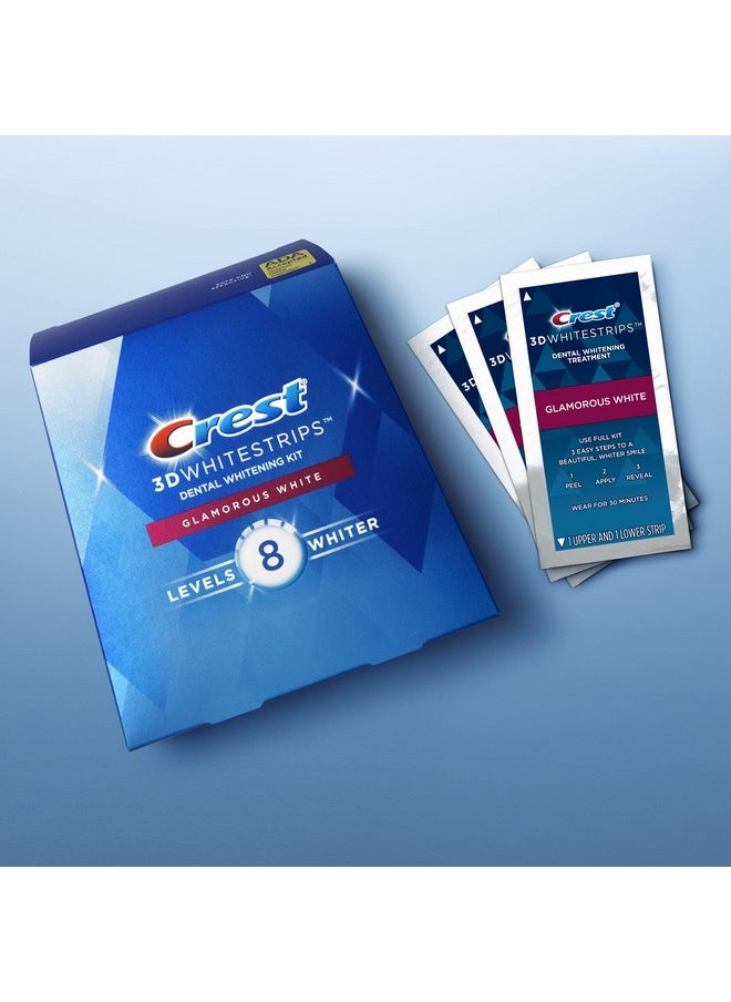 Crest 3D White Luxe Whitestrip Teeth Whitening Kit, Glamorous White, 14 Treatments( Each with 1 Upper/ 1 Lower), 28 Strips