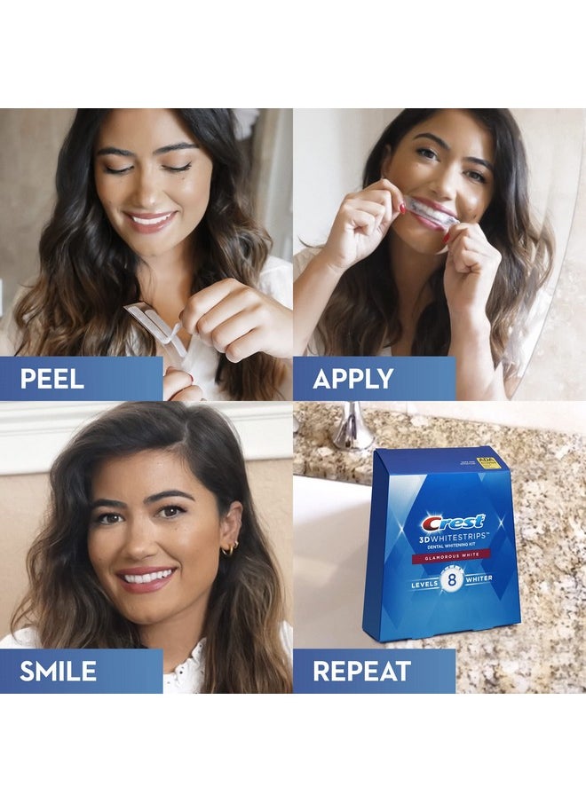 Crest 3D White Luxe Whitestrip Teeth Whitening Kit, Glamorous White, 14 Treatments( Each with 1 Upper/ 1 Lower), 28 Strips