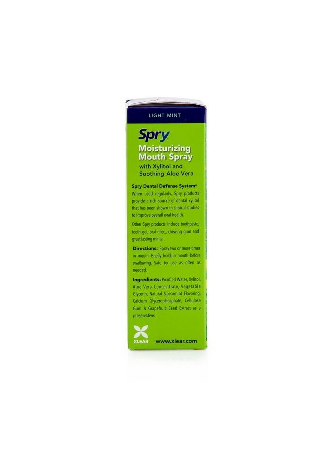 Spry Xylitol Moisturizing Bad Breath Mouth Spray, Bad Breath Treatment Oral Breath Spray with Natural Spearmint, 4.5 fl.oz (Pack of 1)
