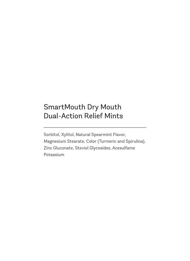 SmartMouth Dry Mouth Dual-Action Mints - Sugar-Free Breath Mints - 50 Count, 8 Pack, Mellow Mint
