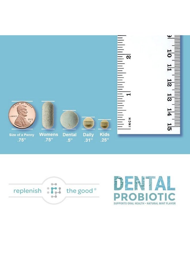 Replenish the Good Dental Probiotic, 30 Sugar Free Chewable Tablets, Mint Flavor - Vegan Supplements w/BLIS K12 & M18 - Boosts Oral Health - Fights Bad Breath (Halitosis), Tooth Decay, Strep Throat