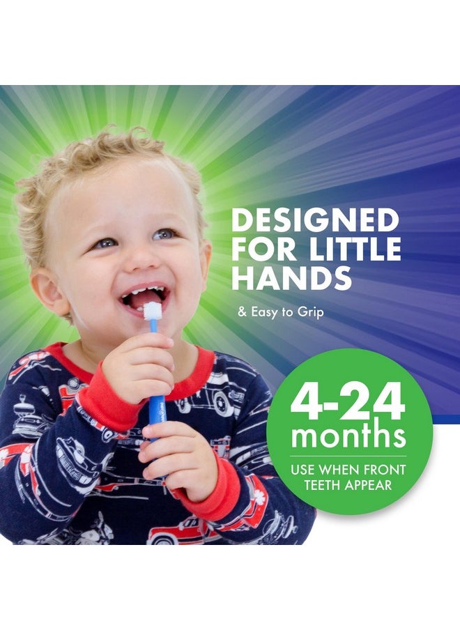 Brilliant Oral Care Baby Toothbrush with Soft Bristles and Round Head, for a Toddler Approved, Easy to Use All-Around Clean Mouth, Ages 0-2 Years, Blue Mint Yellow, 3 Pack