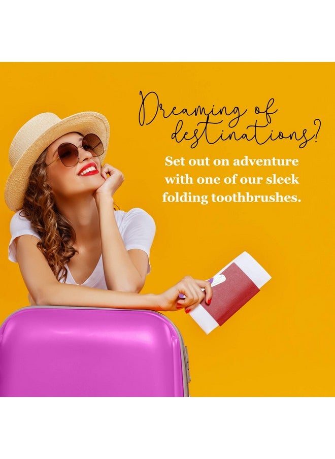 Lingito Travel Folding Toothbrush, Camping Toothbrush Bulk, Medium Bristle (6 Pack Medium-Multicolor)