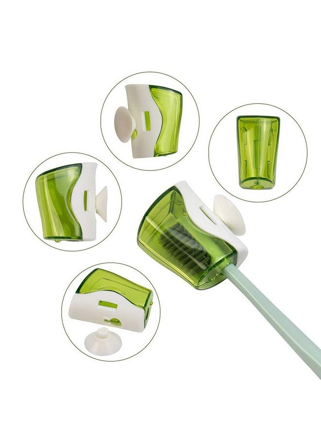 AUEAR, 6 Pack Toothbrush Holder with Suction Cup Toothbrushed Head Covers Caps Protector Case Box for Bathroom Wall Mirror Home Outdoor Travel
