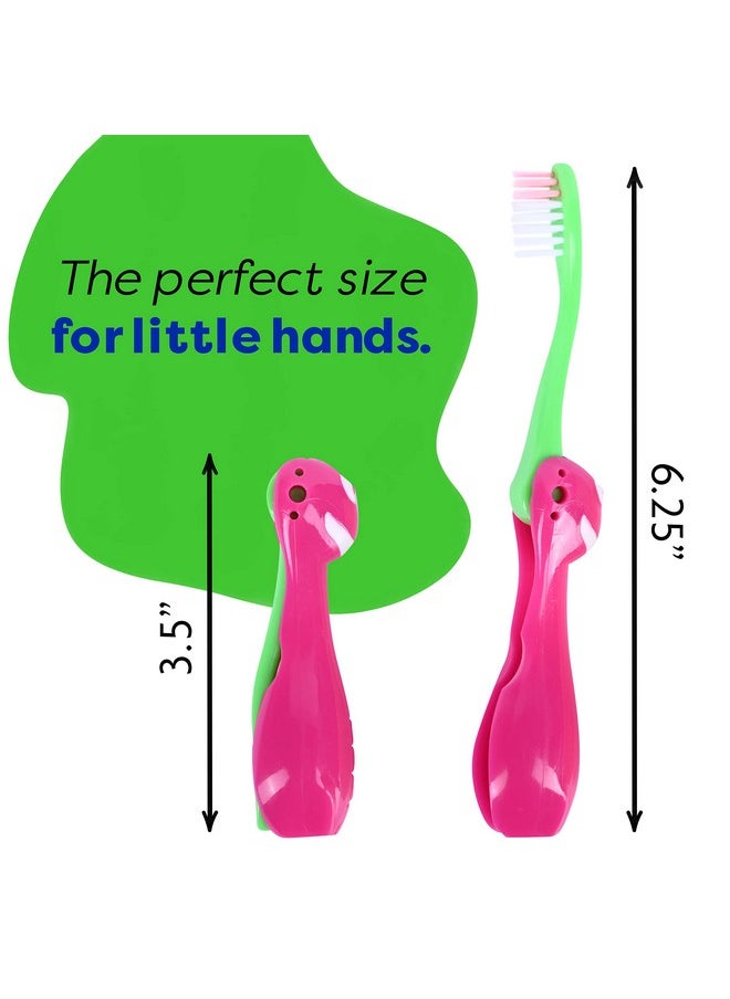 Kids Travel Toothbrush, Soft Toddler Toothbrush, Child Travel Toothbrush Gentle Bristles For Home, School, Camp, Sleepovers, Kids Folding Toothbrush Handles For Tiny Hands Boys and Girls (3 Pack)