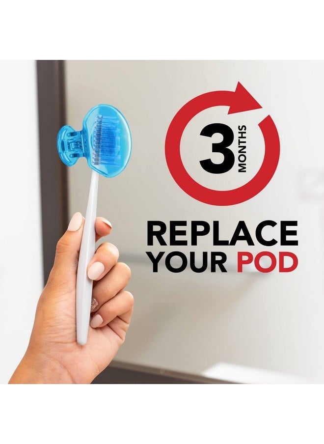 Steripod Clip-On Toothbrush Protector Exclusive Multi Color, 2 Count (Pack of 4)