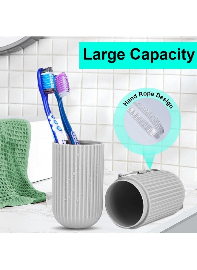 UCEC Toothbrush Case for Traveling, Portable Toothbrush Holders Travel Case, Toothbrush Holders for Travel, Camp, Home, School, Business, Bathroom, 2 Pack (Grey, White)