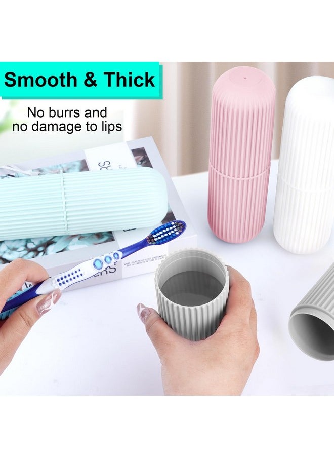 UCEC Toothbrush Case for Traveling, Portable Toothbrush Holders Travel Case, Toothbrush Holders for Travel, Camp, Home, School, Business, Bathroom, 2 Pack (Grey, White)