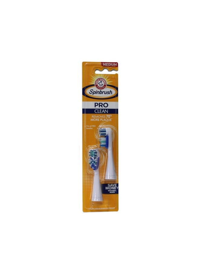 ARM & HAMMER Spinbrush Pro-Clean Replacement Brush Heads, Medium 2 ea (Pack of 4)