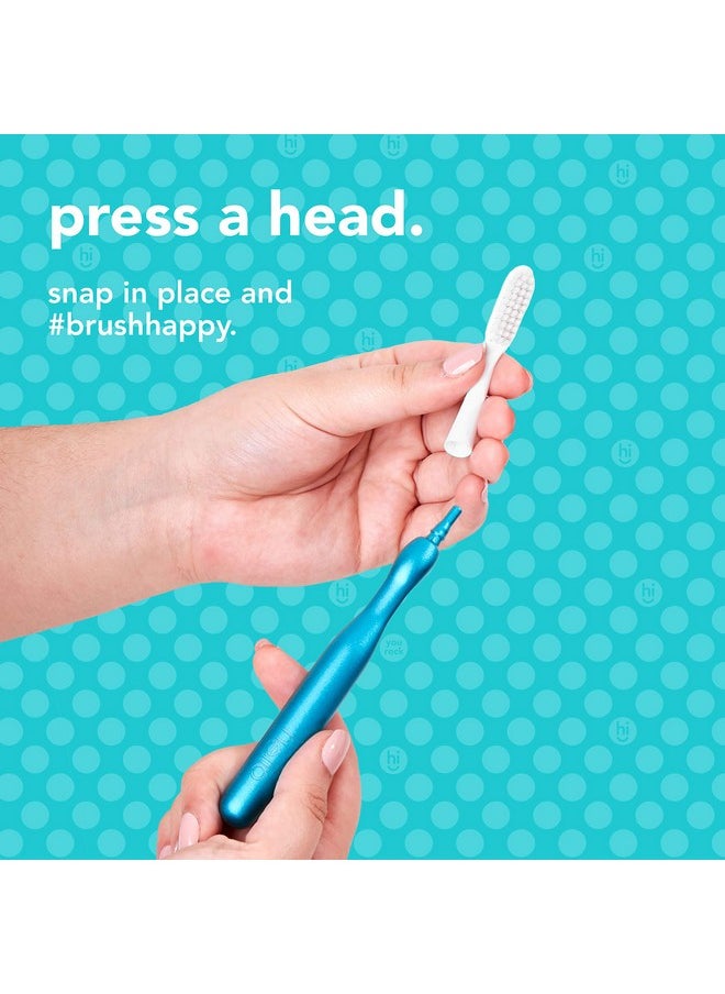 hello Manual Adult Blue Toothbrush Replacement Head Refills, Soft Tapered Bristles, BPA Free, 2 count, 4 Toothbrush Refill Heads