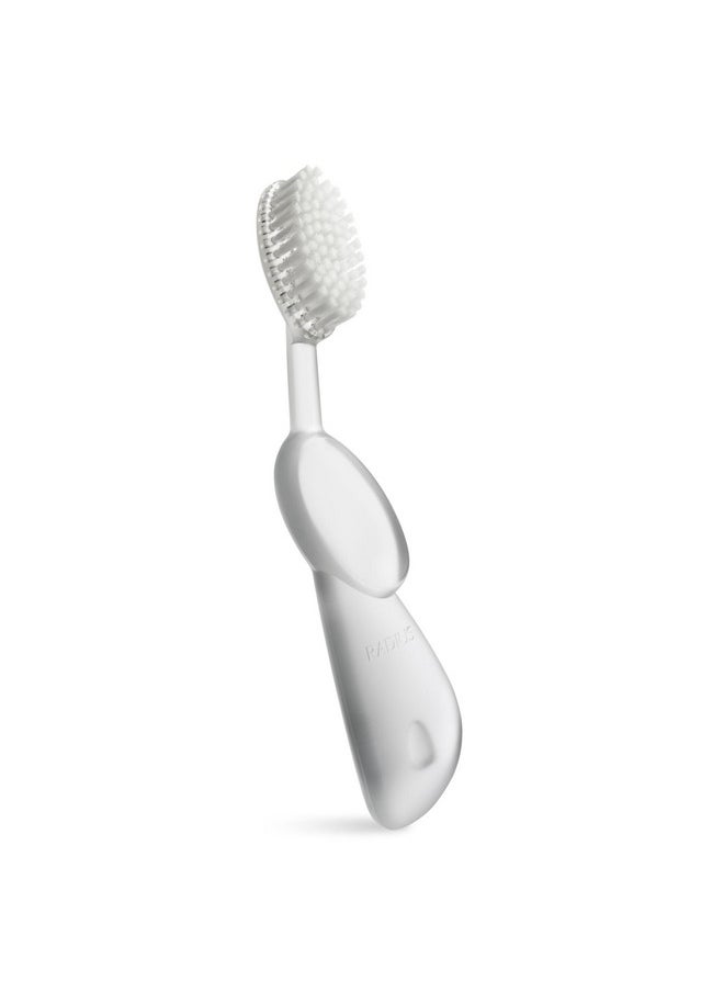RADIUS Toothbrush Big Brush with Replaceable Brush Head BPA Free ADA Accepted - Right Hand - Marble Brush with Clear Case