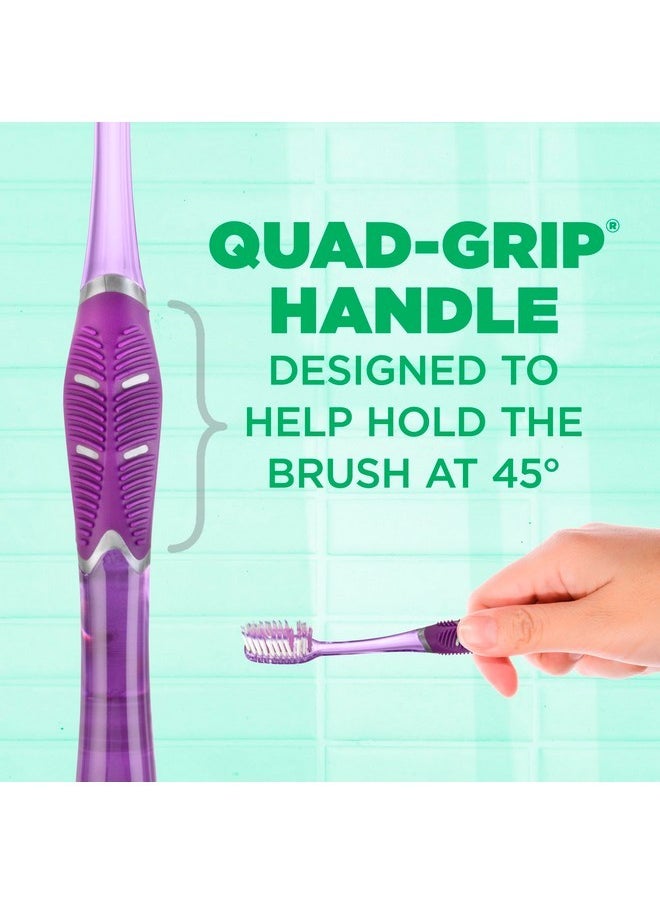 GUM Technique Deep Clean Toothbrush - Full Head - Soft Toothbrushes for Adults with Sensitive Gums - Extra Fine Bristles, 2ct