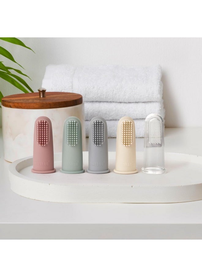 haakaa Silicone Baby Finger Toothbrush, Oral Care for Infants&Babies&Toddlers&Kids, Soft Food Grade Silicone, 0 Months+, 2 Pack, Blush