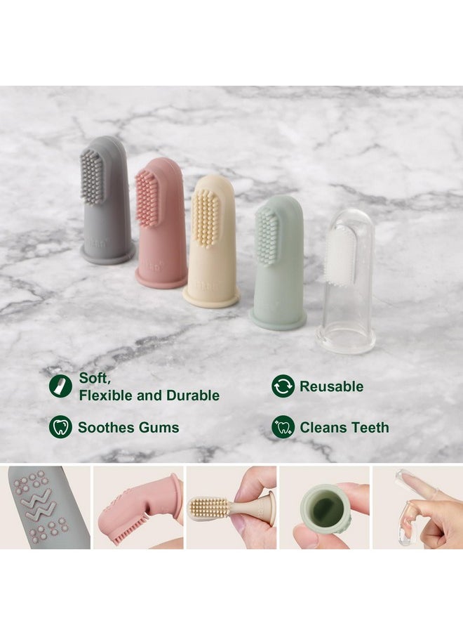 haakaa Silicone Baby Finger Toothbrush, Oral Care for Infants&Babies&Toddlers&Kids, Soft Food Grade Silicone, 0 Months+, 2 Pack, Blush