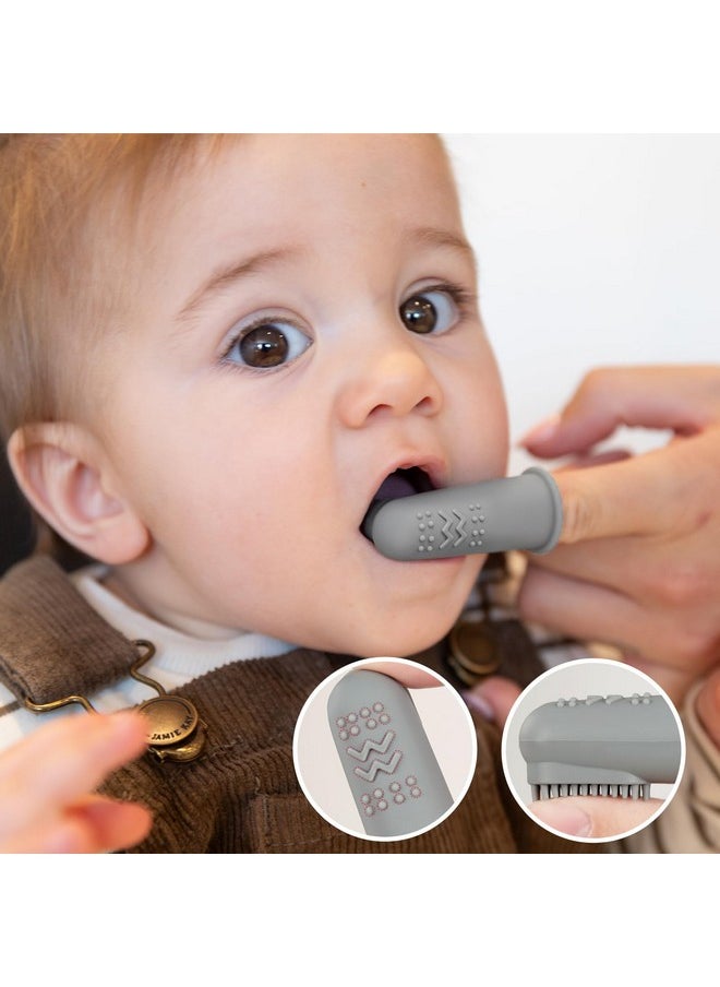 haakaa Silicone Baby Finger Toothbrush, Oral Care for Infants&Babies&Toddlers&Kids, Soft Food Grade Silicone, 0 Months+, 2 Pack, Blush