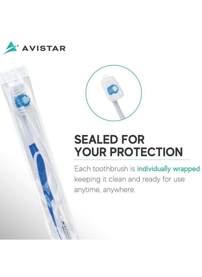 Bulk Toothbrushes Pack - 24 Individually Wrapped Toothbrushes for Travel, Hotels, AirBnB Guests, Relief Missions, and Donations - Disposable Toothbrush Pack for Adults and Kids