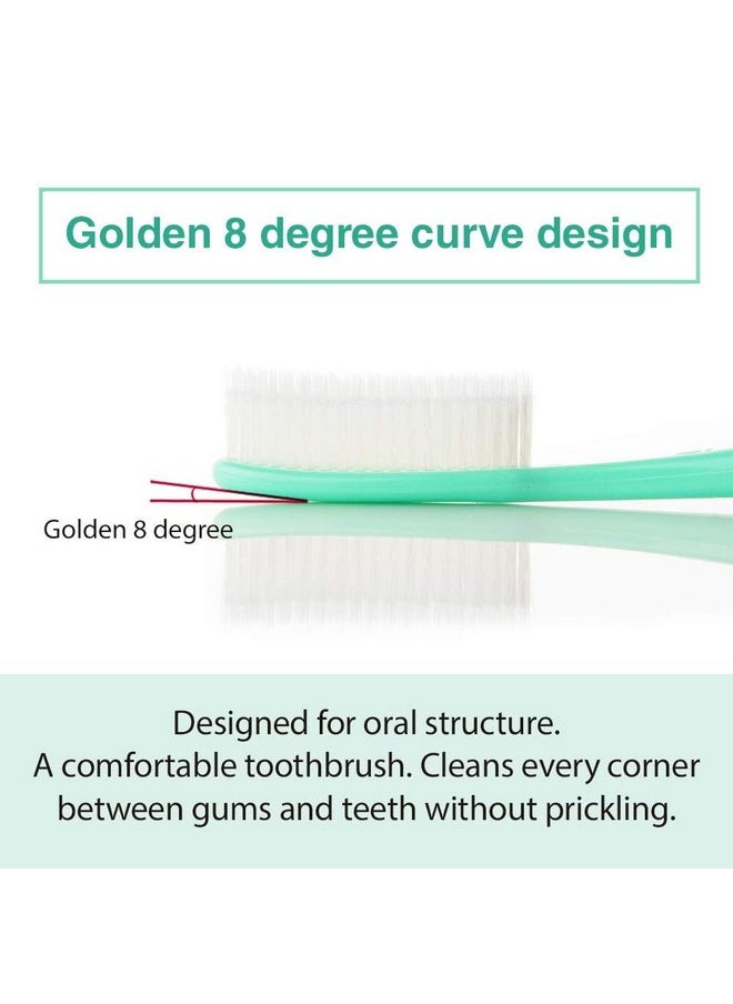 WANGTA Toothbrush 4pcs, Twice as Wide as Regular Brush Head, Wide Toothbrush, Long Brush Head, More Comfortable and Easier Brushing (White Brush)