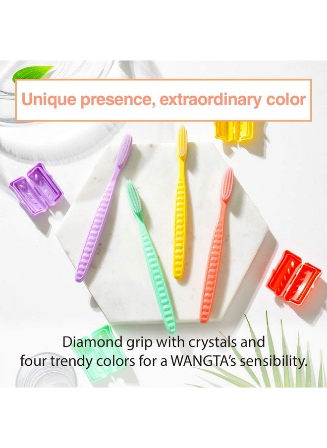 WANGTA Toothbrush 4pcs, Twice as Wide as Regular Brush Head, Wide Toothbrush, Long Brush Head, More Comfortable and Easier Brushing (White Brush)