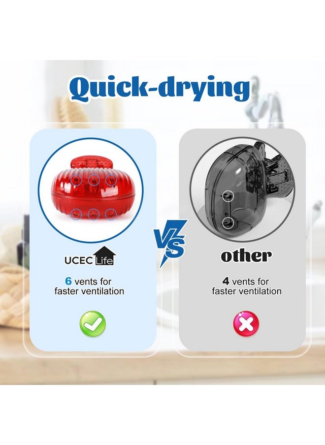 UCEC 6 Pack Toothbrush Covers - Protector Head Caps with Plastic Clip for Travel, Camping, Bathroom, School, Business