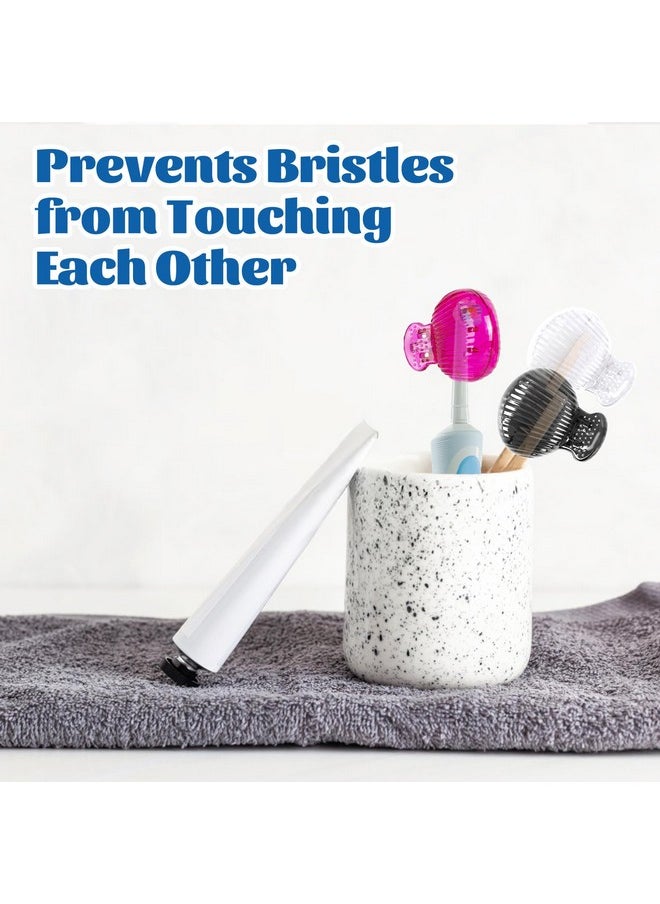 UCEC 6 Pack Toothbrush Covers - Protector Head Caps with Plastic Clip for Travel, Camping, Bathroom, School, Business