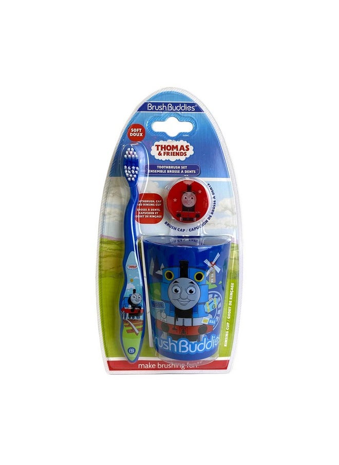 Thomas The Train Travel Kit with Thomas and Friends Toothbrush, Rinsing Cup, and Cap